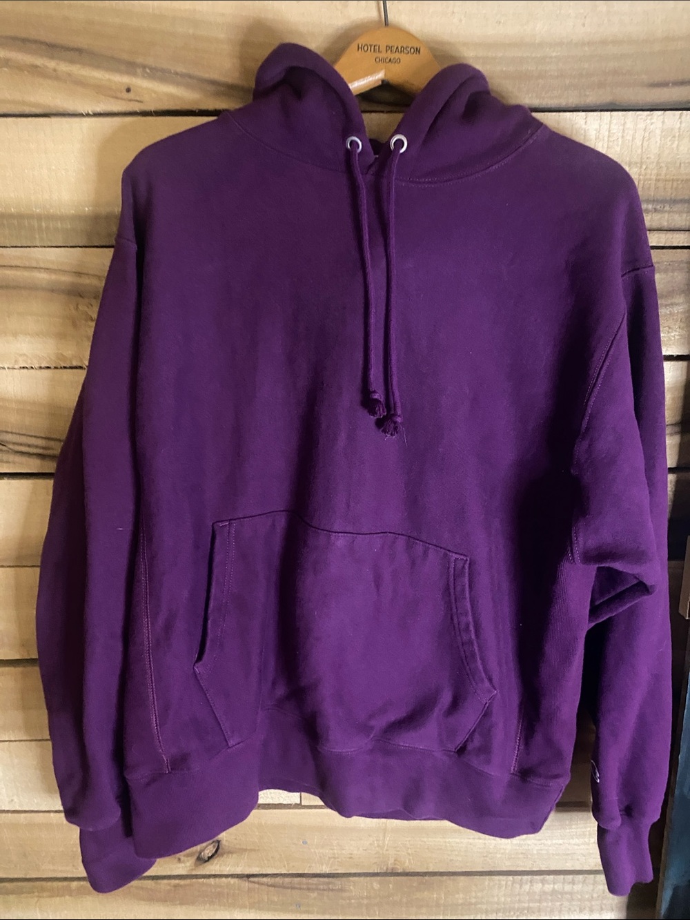 Champion reverse weave Purple Crewneck Hoodie Pullover Sweatshirt size large